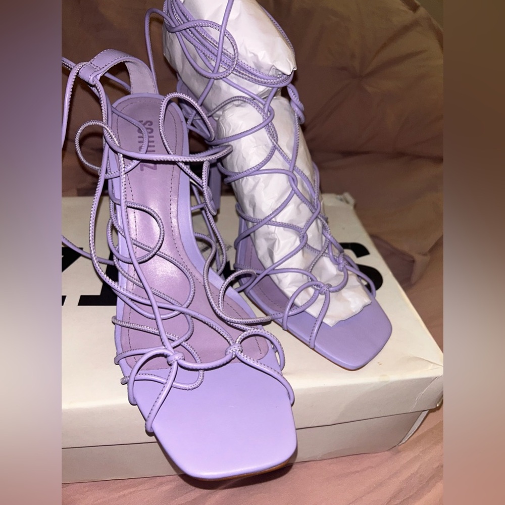 Schutz Purple Lace Up Shoes
